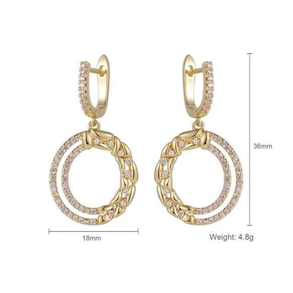 Double Hoop Drop Earrings - Picture 5 of 8